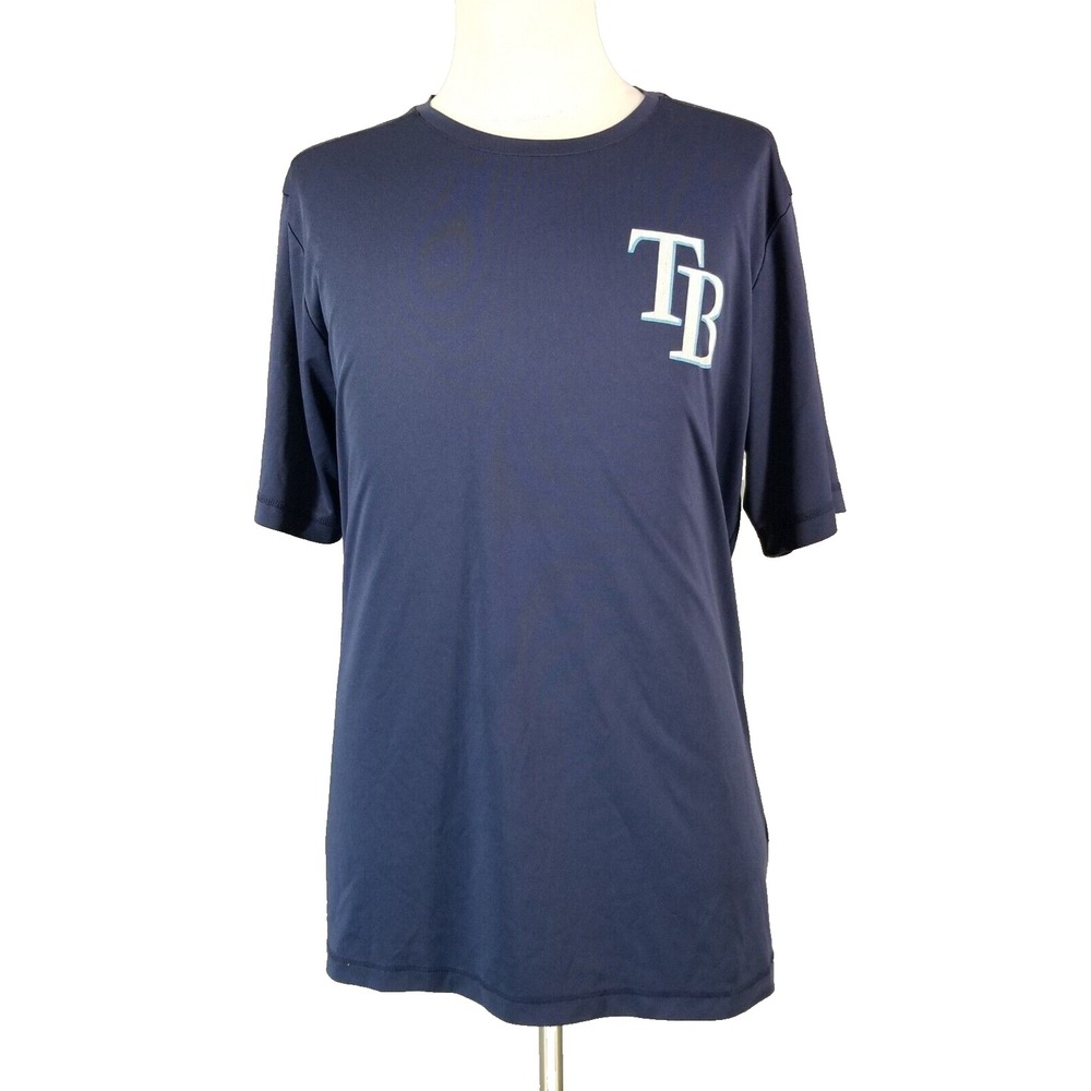 Tampa Bay Rays shirt men's large blue short sleeve Dri-Fit Evan Longoria